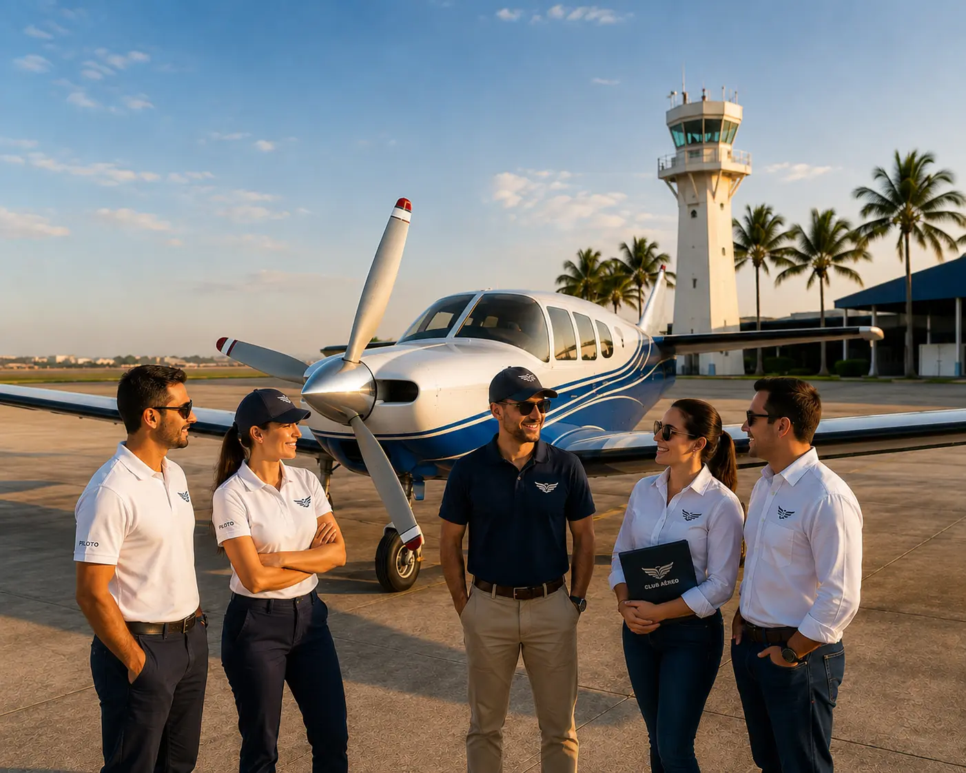 Comunidad del Club Aereo Peninsular en plataforma aeronautica